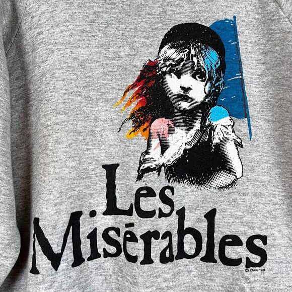 Vtg 80’s 1986 Original Les Miserables Broadway Mens XL Sweatshirt FOTL Gray - Picture 2 of 11